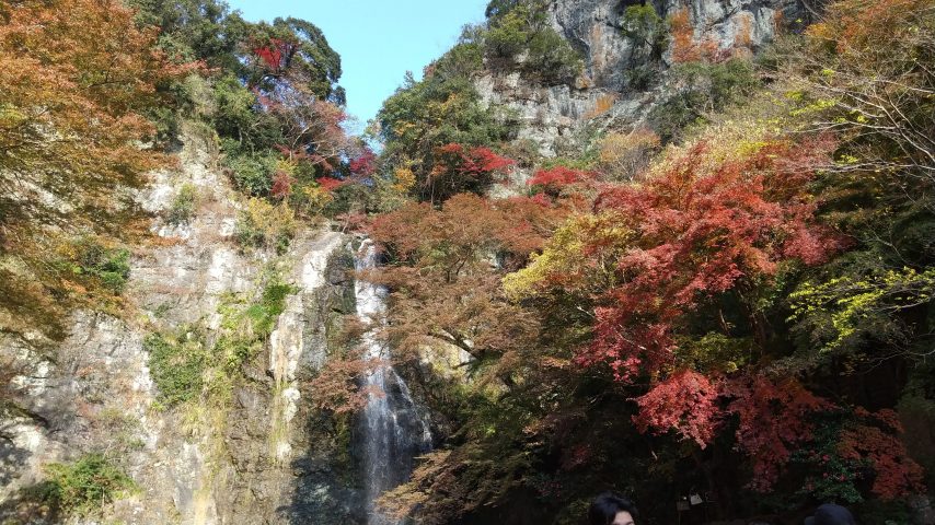 【箕面】箕面大滝ハイキング！紅葉は12月上頃まで？足湯も発見した