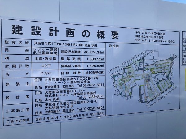 工事予定期間令和５年５月。同じく令和5年に延伸される北大阪急行線「箕面萱野駅」は最寄り駅となりますね