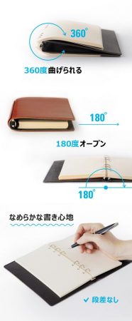 【提供：YOSHINA】360度広げられる革の手帳があるなんて！
