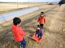 【柏】土手すべり！利根川の土手は最高の遊び場なり