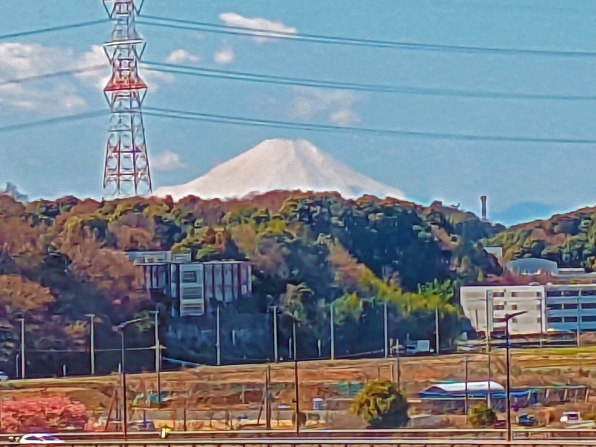 水の館の展望台から見た富士山。