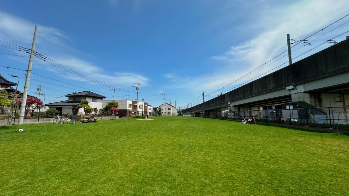 【流山】芝生が気持ちいい！！江戸川沿いの公園”リバーサイドパーク木４号公園”
