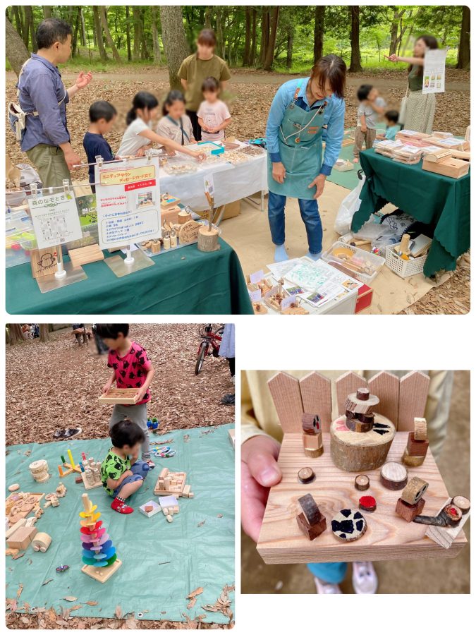 【mokuiku工房　ノームの家】木工ワークショップに木のおもちゃで遊べるブースは沢山の子ども達で溢れていました^_^ 想像をカタチに♡色々な形・大きさの木を使ってとっても上手に素敵なキッチンを作った女の子が♡見せてもらいました^_^ 