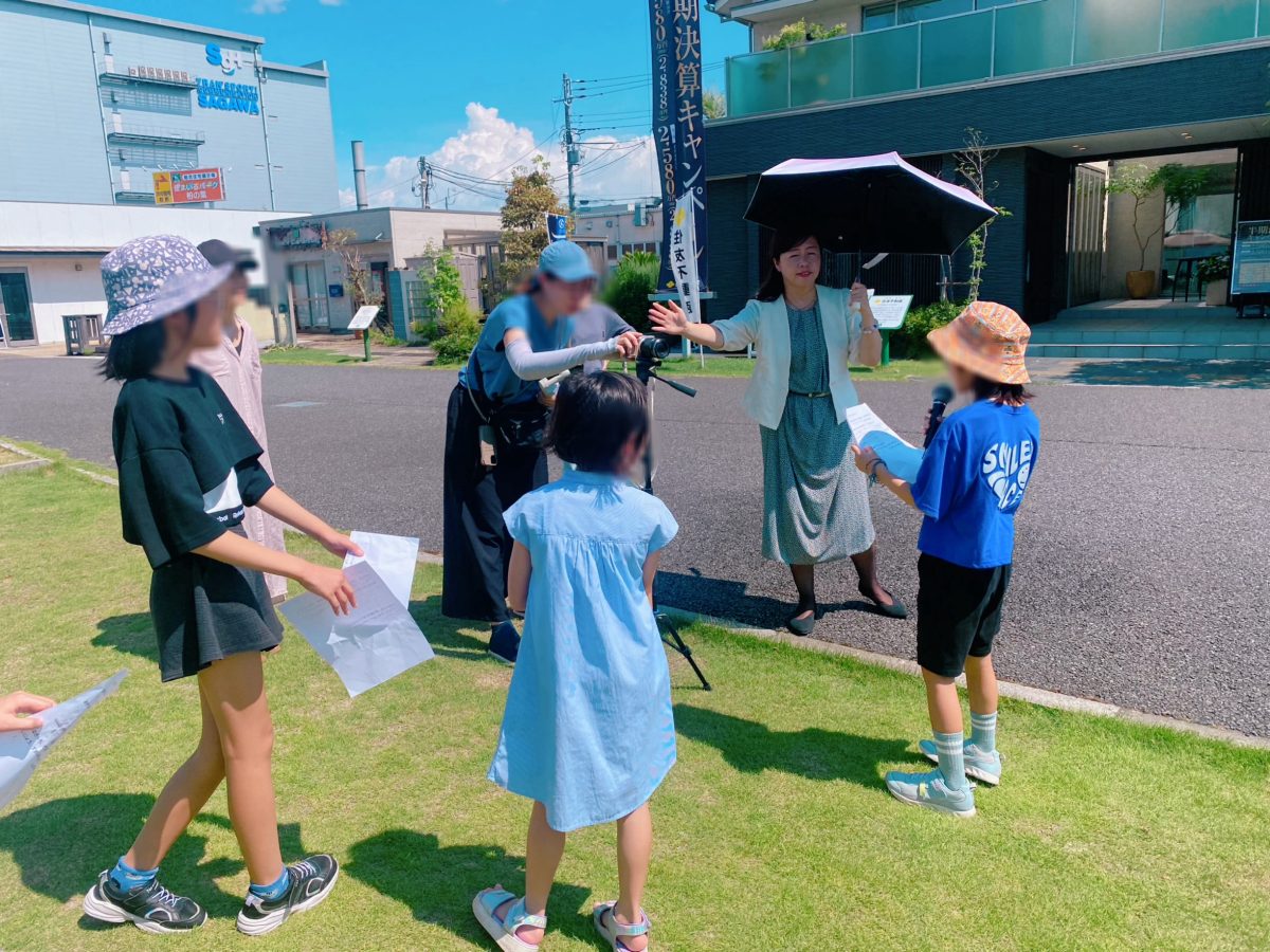 【なりきりアナウンサー体験】流しそうめん会場ではリハーサルが開始されました