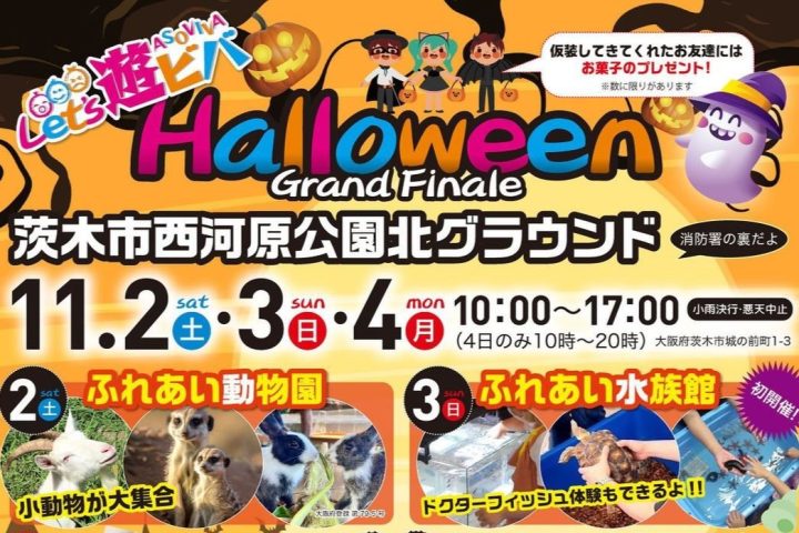 【茨木市】3連休は西河原公園の「Let’s遊ビバ」へ！ふれあい動物園＆水族館に無料のナイトバブルショーも♪