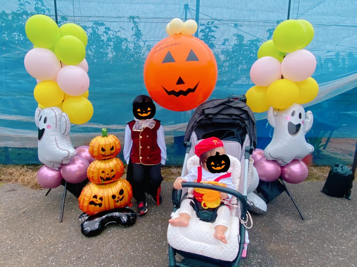 可愛い！！バルーンのフォトブースは自由に撮影ができたよー♩ハロウィン仮装の記念写真が撮れて嬉しい〜♩