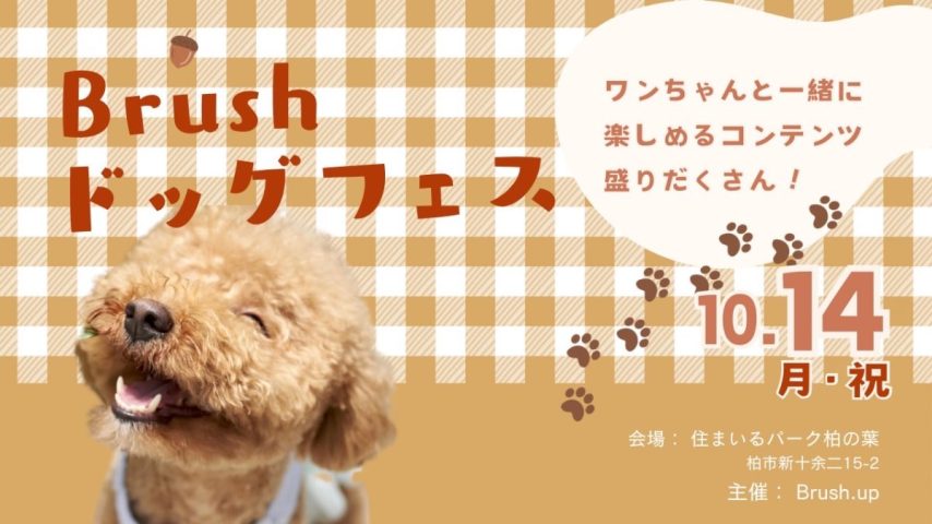 【柏市】ワンちゃん集まれ〜♩愛犬家に捧ぐ♡【DOGフェス】in Brushフェス 10/14(祝)開催！！