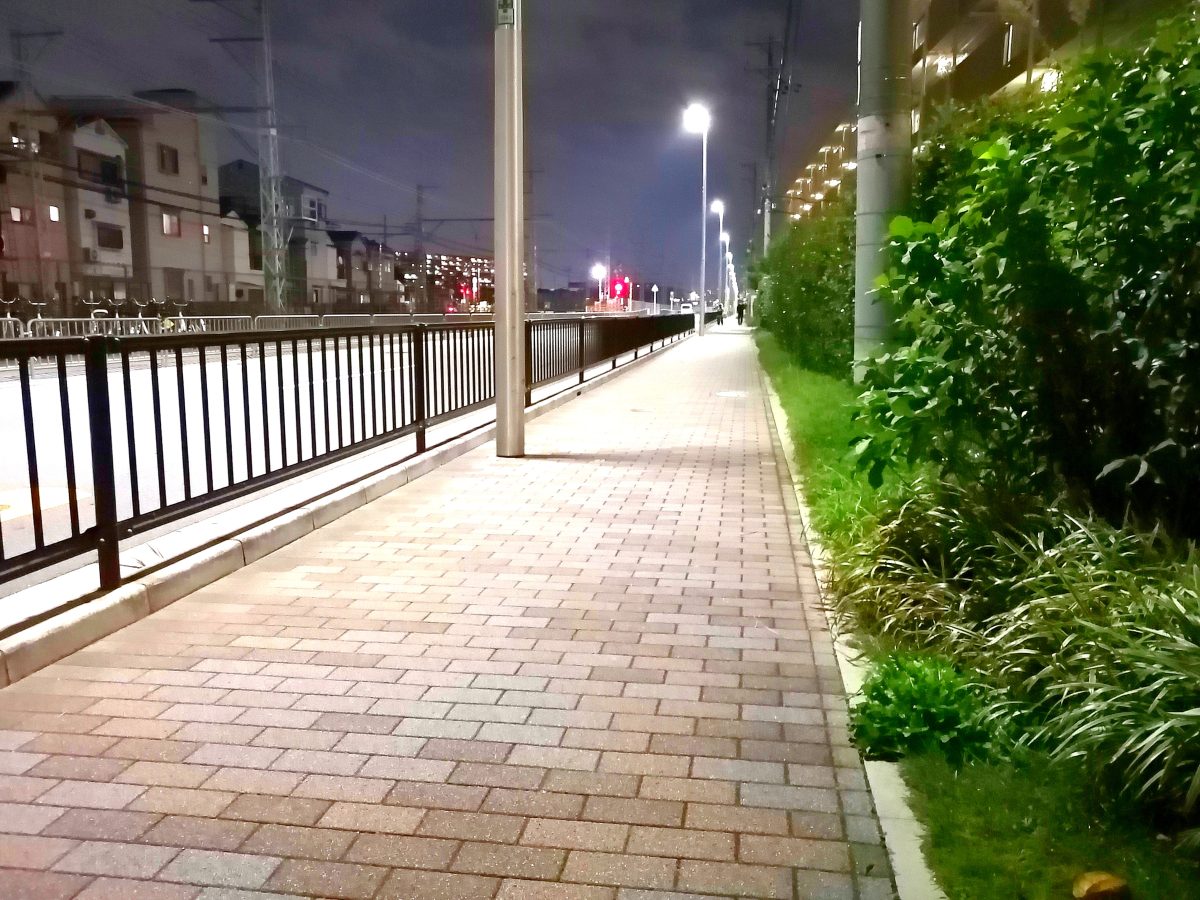 線路沿いにまーーっすぐ歩いていきます