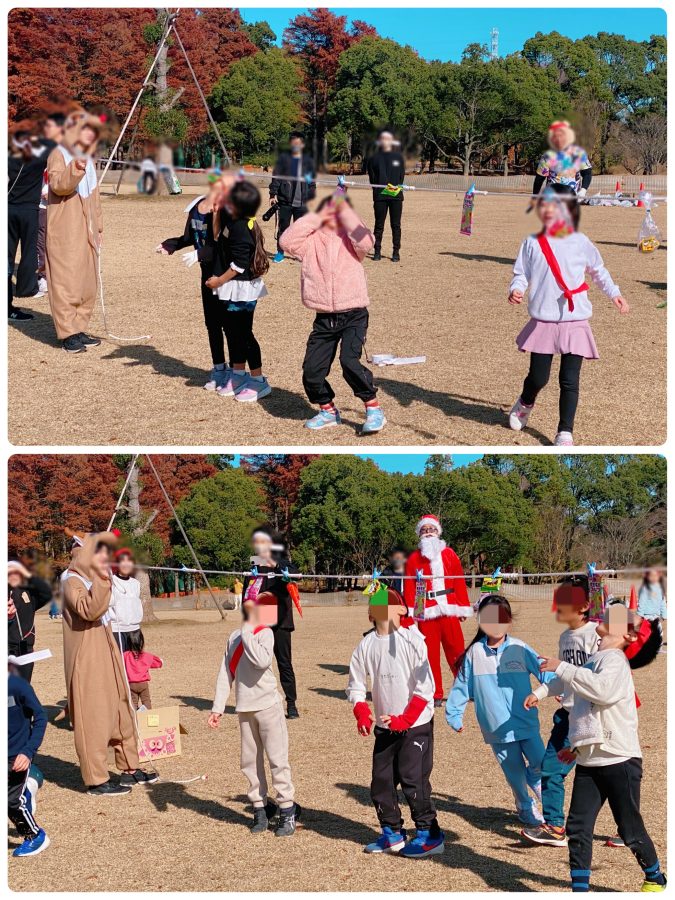 ジャンプ→かけっこ→障害物ネット→駄菓子食い競争→借り物競走・ぐるぐるバット〜子どもたちも全力勝負！！〜