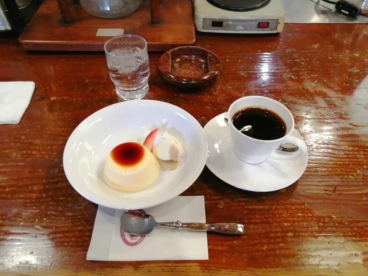 王様の生プリンと伊太利庵ブレンドコーヒー