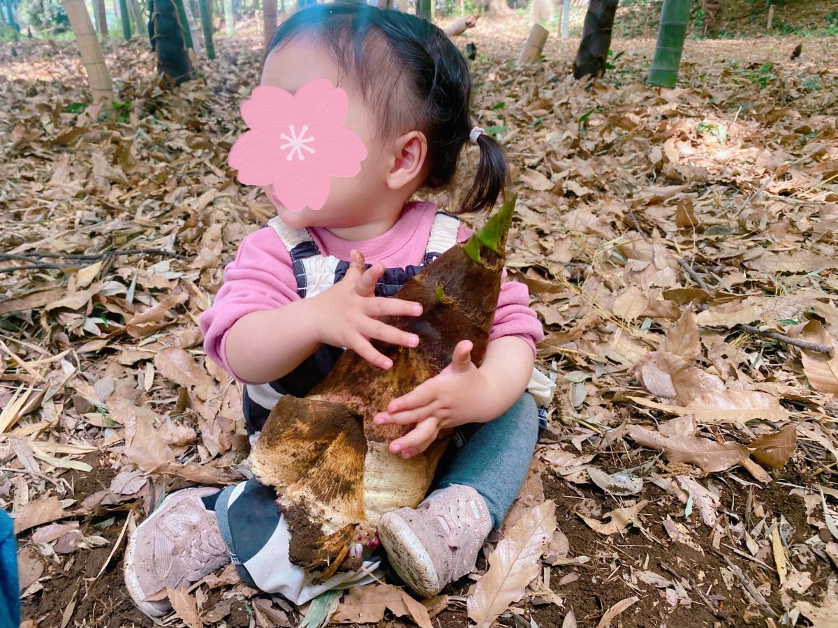 1歳もがんばりました♡タケノコに大好きぎゅ〜