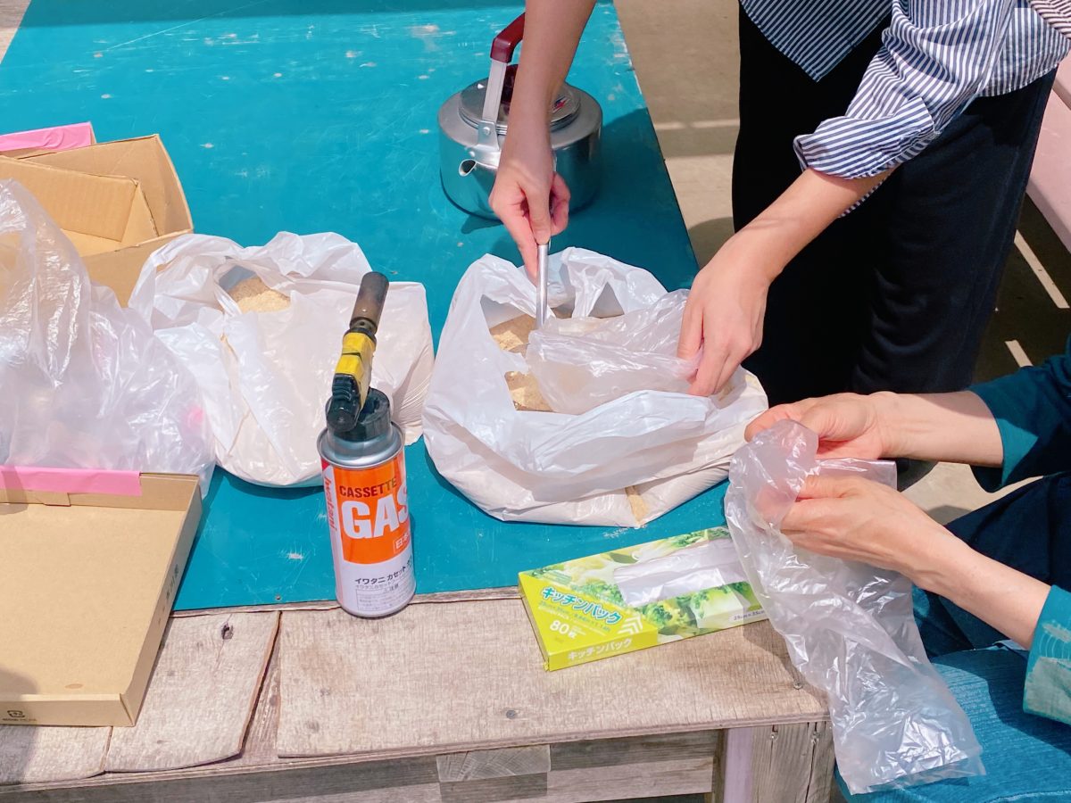 掘ったタケノコを茹でる時に使う〝米ぬか〟も貰えたので帰宅してすぐに茹でることができたのも嬉しいポイントでした
