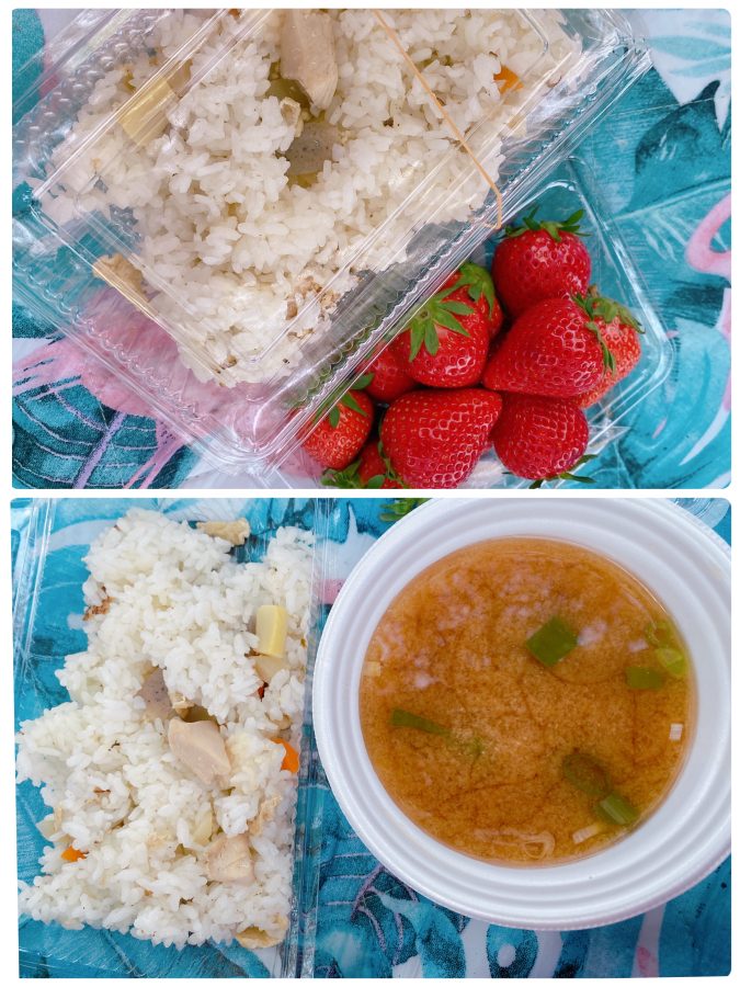 タケノコご飯に、あったかお味噌汁、そして甘〜いいちご！