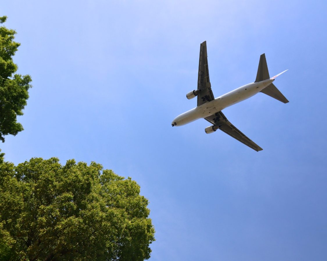まるで手が届きそうなほど近くを飛ぶ飛行機の迫力に、思わず心が躍るスポット