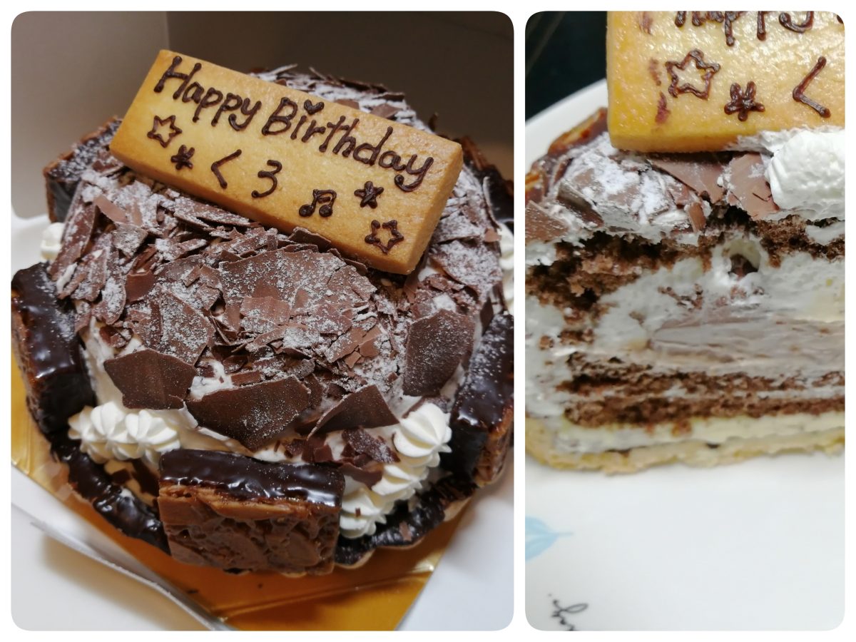 こちらは夫のお誕生日に作っていただいた、世界に一つのオーダーメイドホールケーキ！