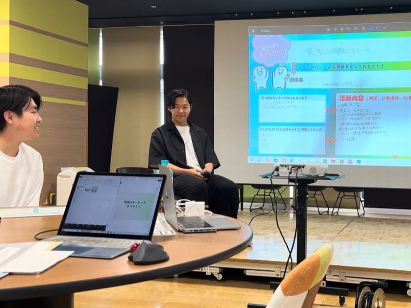 昨年参加者だったこの2人の大学生を中心に、「市民活動体験ツアー」が実施されます。（柏市民活動フェスタ2024より）