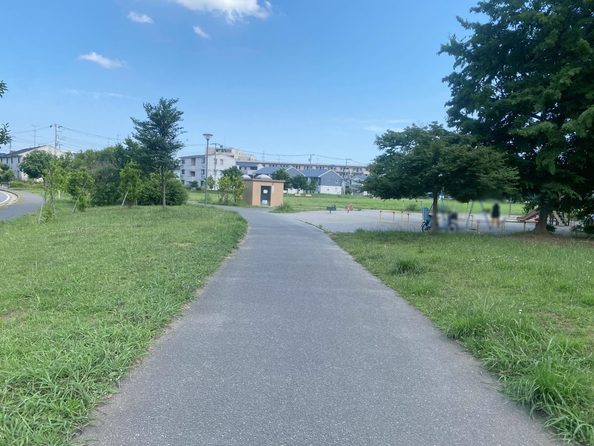 公園をぐるっと囲むように舗装された道は、おさんぽやランニングにぴったり！
