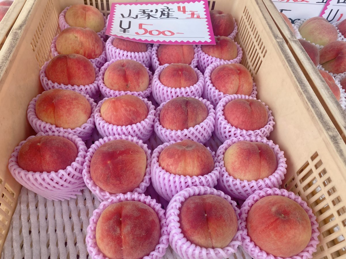 「色づき◎食べごろの桃がずらり！直売ならではの鮮度」