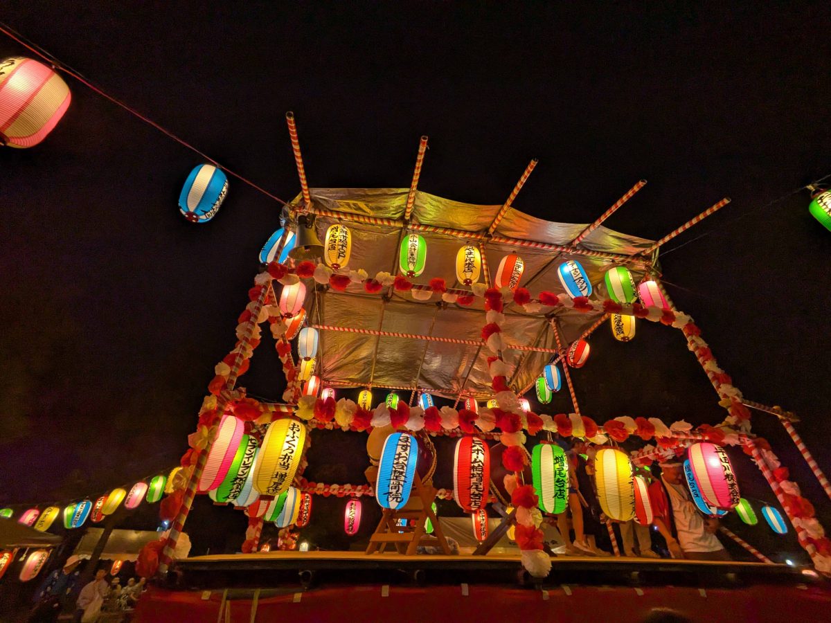 三本木第一公園に建てられた櫓