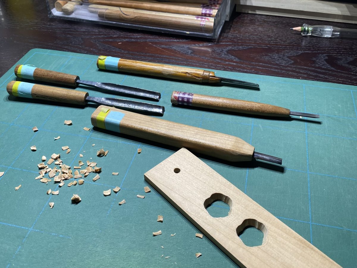 大事な仕事道具と製作途中の作品