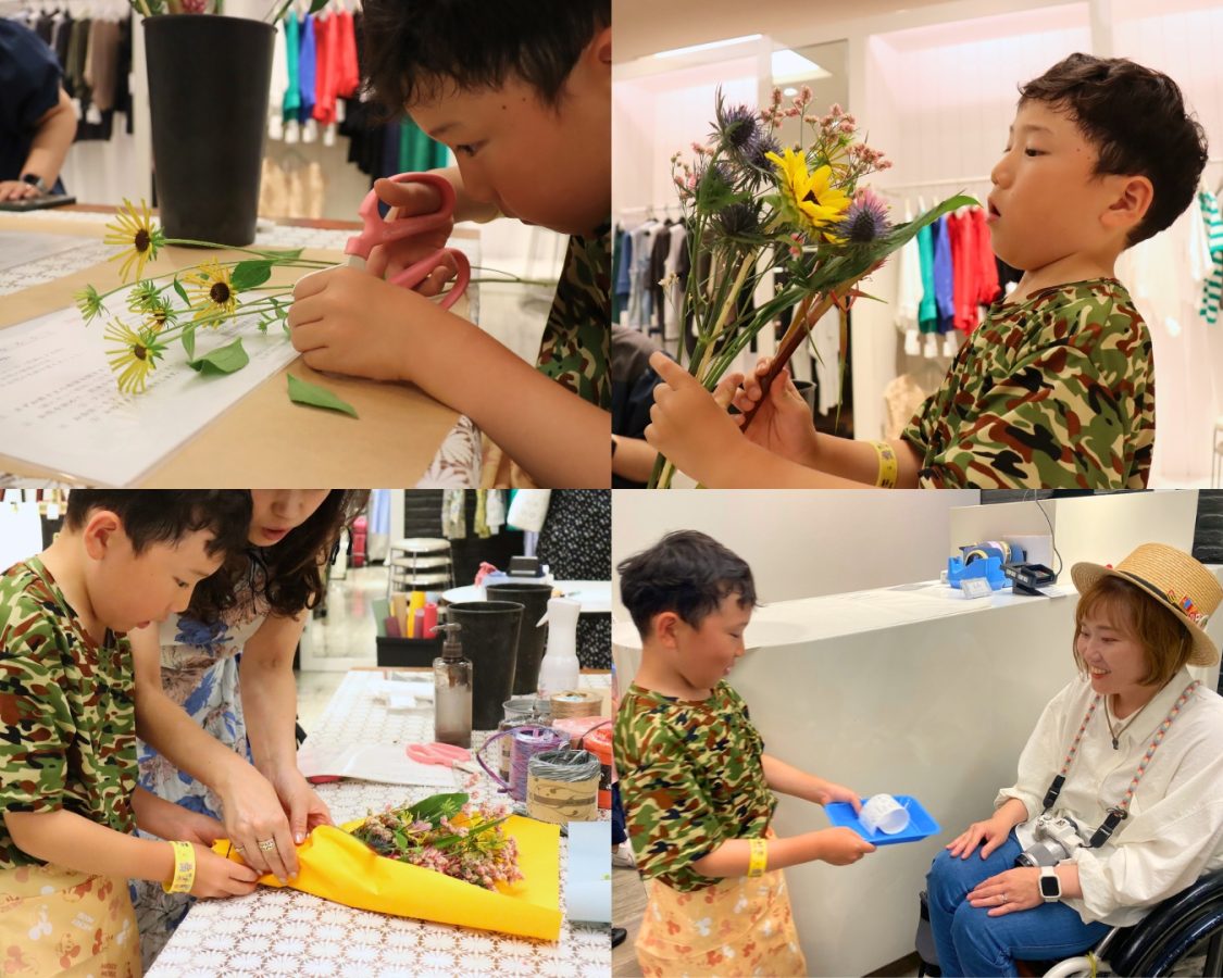 お花を選んで、整えて、ブーケにして…最後はお会計にもチャレンジ！
