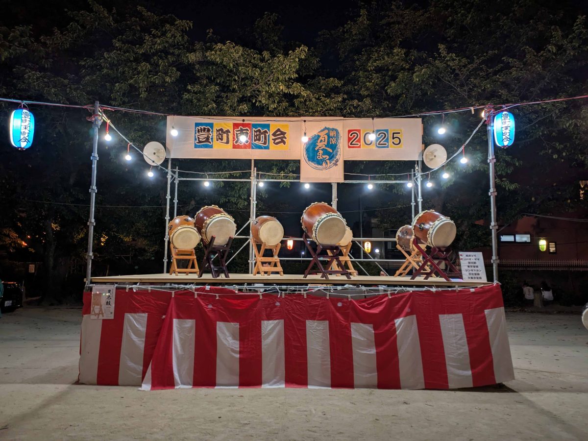 盆踊り終了後。明るいうちから暗くなるまでたくさん踊りました。