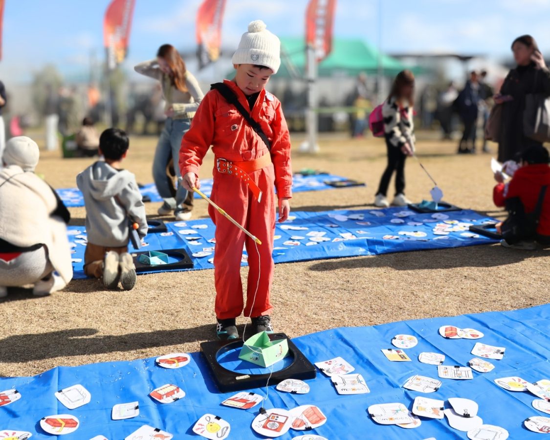 魚釣りゲームを楽しみながら、防災について学べるコーナーもありました