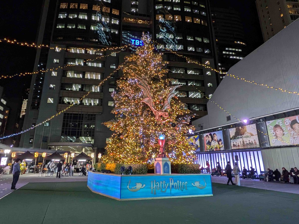 このツリーの周りに５，６重の踊りの輪ができました。