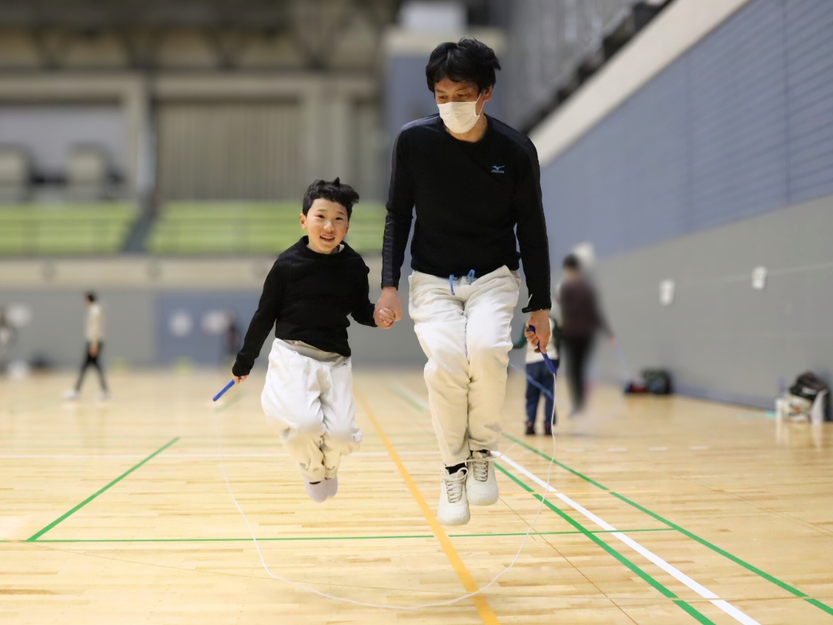 3年前はできなかった親子跳び。少しずつ、形になってきました。