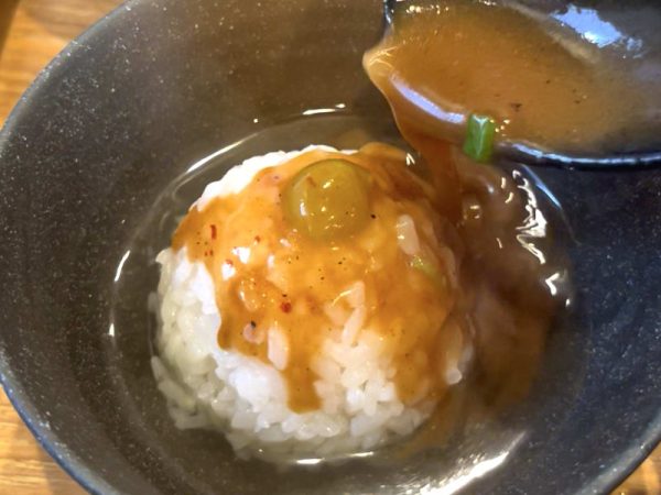 白鷺駅近くのつけ麺さんベリーグッド麺　〆ご飯