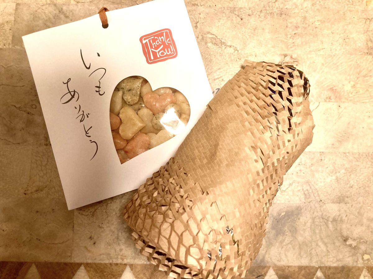 メッセージ付おかきとお酒