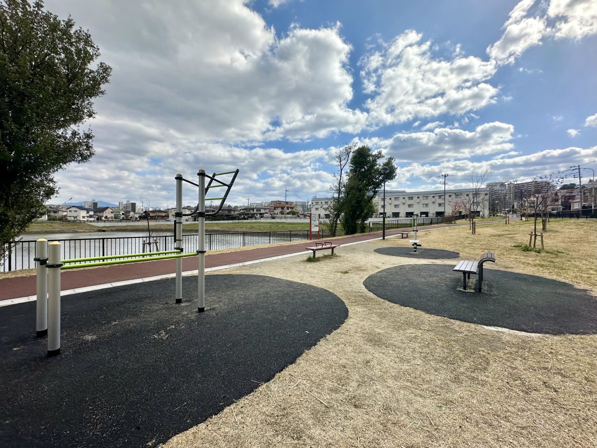 新岸池周遊路の健康遊具広場