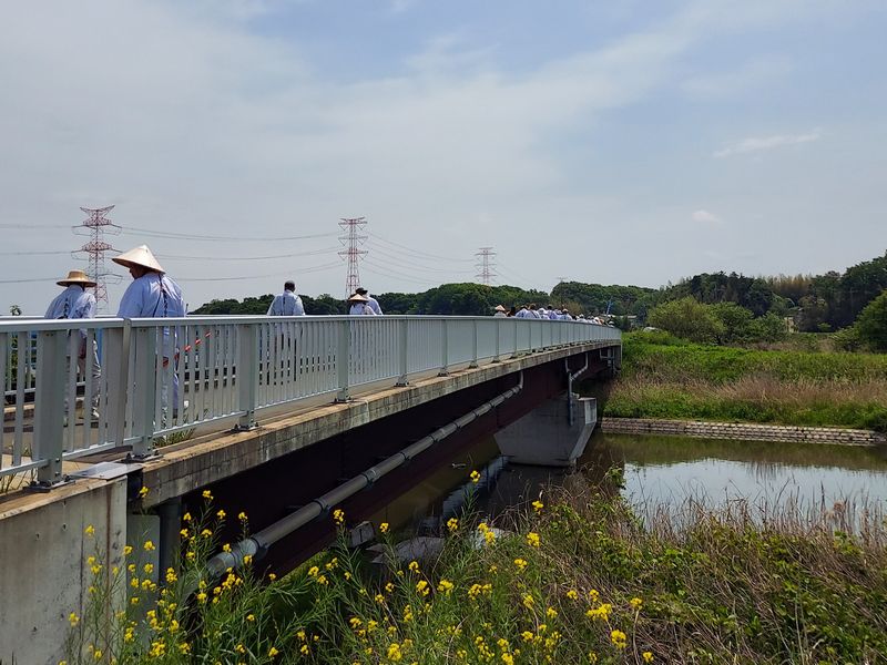 昨年5日目、大津川を渡って戸張から結願の大井に向かいます。結願とは初日に出発した札所に弘法大師像が戻ること。毎年結願の地域は変わります。