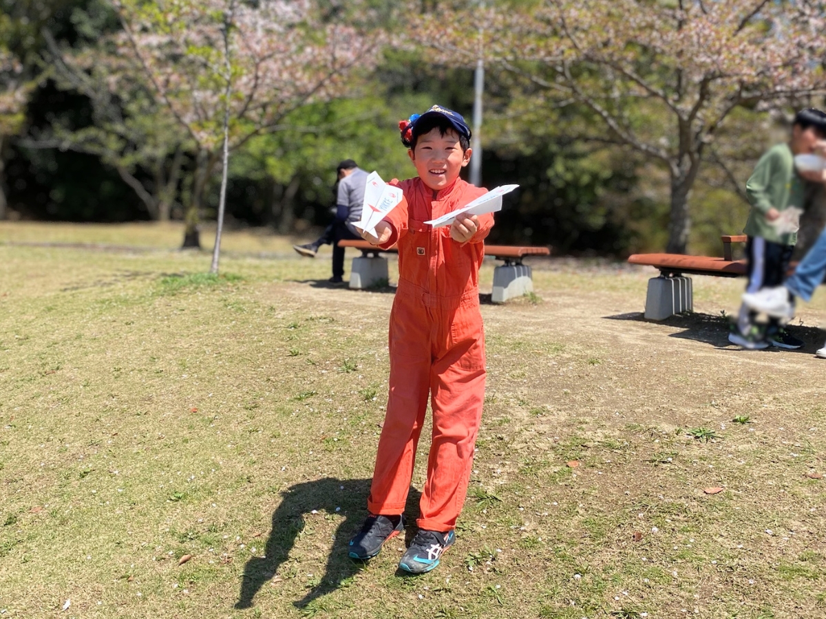うまく飛んだよ！と見せてくれた笑顔