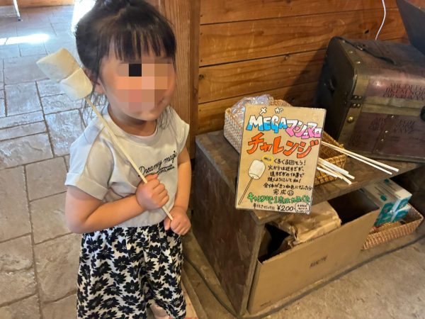 マシュマロを持った女の子