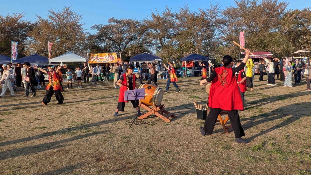 4/11-12は地域防災桜祭りで盆踊り実施(中原ふれあい防災公園)