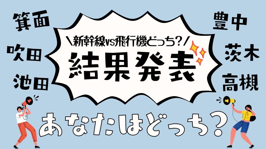 【結果発表】旅行・出張のとき、新幹線（新大阪）vs 飛行機（伊丹）どっち派？