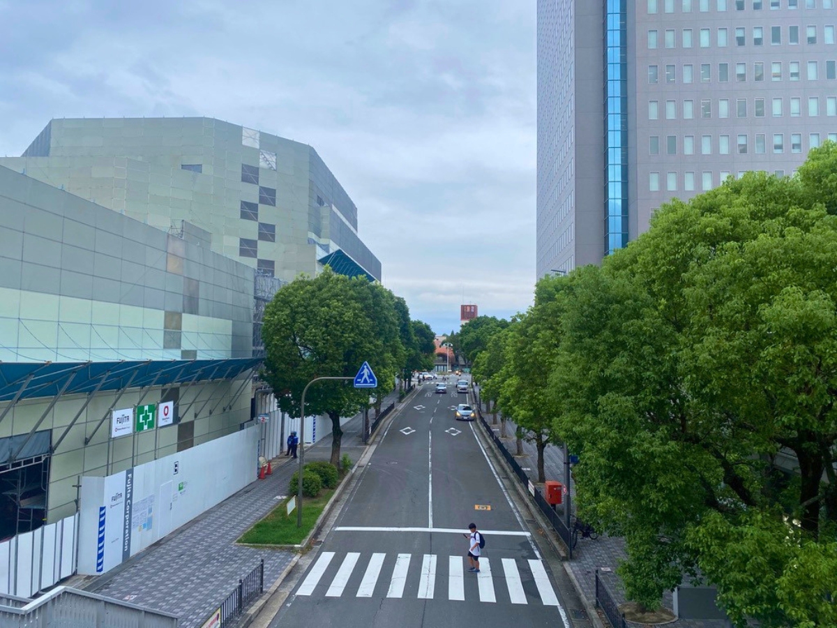 2026年9月7日撮影。セルシーや千里阪急ホテル周辺など、変化が続く現在の千里中央