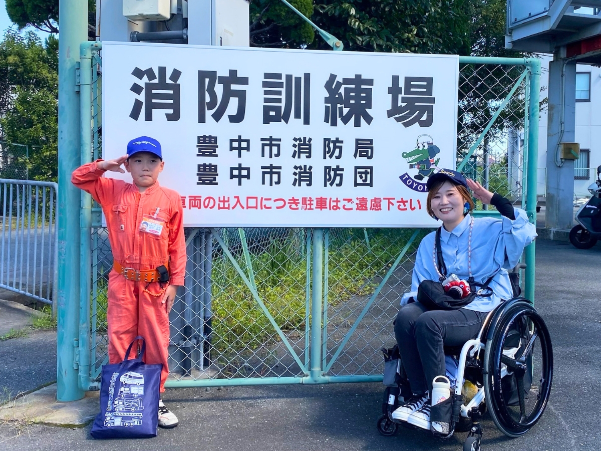 今回の活動場所は、豊中市消防訓練場!